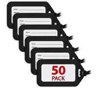 Mifflin - Luggage Tags for Suitcases - Black, 50 PK - TSA Approved Travel Tags for Luggage - Bulk Baggage Identifier - Suitcase Labels for Airline Travel, Backpack & Cruise Accessories