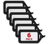 Mifflin - Luggage Tags for Suitcases - Black, 6 PK - TSA Approved Travel Tags for Luggage - Bulk Baggage Identifier - Suitcase Labels for Airline Travel, Backpack & Cruise Accessories