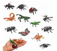 MIFKLMV 12 PCS Realistic Insect Figures, Realistic Insect Toys, Plastic Bug Figurines Bee Butterfly Ant Figurine Set Early Education Toys Decorative Ornaments Party Bag Fillers