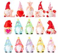MIFKLMV 15pcs Valentines Day Decorations Gnome Table Decor Valentines Gonks Gifts Resin Gnome Family Tiered Tray Decor Valentines Day Gifts for Him Her Wedding