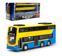 MIFKLMV Bus Toy Double Decker Bus, 1:70 Scale Pull-Back Model City Car Toy for Kids Alloy Diecast Toy Vehicles Birthday Gift for Kids Grils and Boys -Yellow