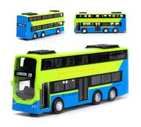 MIFKLMV Bus Toy Double Decker Bus, 1:70 Scale Pull-Back Model City Car Toy for Kids Alloy Diecast Toy Vehicles Birthday Gift for Kids Grils and Boys -Green