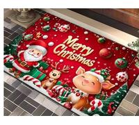 MIFKLMV Christmas Decorative Doormat Xmas Doormat Santa Snowflakes Door Mat Christmas Snowman Welcome Mat Festive Indoor Outdoor Welcome Mat for Christmas Decor