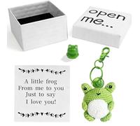 MIFKLMV Cute Frog Gifts, Handmade Frog Gift in Box Emotional Support Gifts for Her Him Girlfriend Boyfriend, Gift for Daughter Sister Mom Dad Friends Cute Stuff Birthday Present