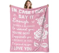 MIFKLMV Fleece Throw Blanket, Romantic Gifts for Her, I Love You Blanket, Anniversary, Mothers Day, Birthday Gifts for Women, Girlfriend, Wife, Soft Throw Blanket with Rose Print