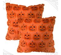 MIFKLMV Halloween Throw Pillow Covers, Set of 2 Ghost&Pumpkin Pattern Design Throw Cushion Covers, Fall Decor Pillowcases,for Couch, Sofa, Bedroom, Home Decor 45x45cm-C