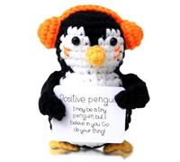 MIFKLMV Handmade Crochet Penguin Funny Positive Penguin Gift Emotional Support Gifts Crochet Cute Stuff Desktop Ornament Doll Birthday Gift for Friends Boyfriend Girlfriend Family Colleagues