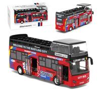 MIFKLMV London Double Decker Bus Toy 1:32 Scale Die Cast Model Pull-Back Bus Model Alloy Diecast Toy City Buses Kids Play Vehicle with Light and Sound Birthday Gifts for Kids-A2