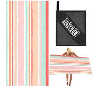 MIFKLMV Microfibre Beach Towels, Lightweight Beach Towel with Net Bag, 140×70 cm Extra Large Quick Dry Beach Towel, Bath Towel Pool Towel for Mens Women,Bathroom,Holiday,Yoga,Gym Sports,Swimming