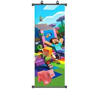 MIFKLMV Mine-Craft Wall Painting,Video Games Wall Painting,Creeper Poster Scroll,Creeper Hang a Picture,Printed Frame Canvas Painting Poster Decorative Wall Decor For Home Living Room Bedroom 25*75cm
