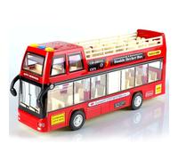 MIFKLMV Red Bus Toy Double Decker Bus, Scale Pull-Back Model City Car Toy for Kids Alloy Diecast Toy Vehicles Metal Die Cast Free Wheeling Action Model Birthday Gift for Kids Grils and Boys