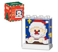 MIFKLMV Santa Claus Building Blocks Set, Christmas Building Blocks, Christmas Figures with Acrylic Cover Stocking Stuffers Xmas Gifts for Children - 393pcs