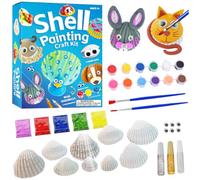 MIFKLMV Sea Shell Painting Kit Kids, Paint Arts and Crafts for Kids, 11 Natural Shells, Educational DIY Crafting Painting Creative Arts and Crafts for Ages 3-12 Girls Boys