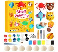 MIFKLMV Sea Shell Painting Kit, Painting Shell Arts and Crafts, Paint Shells Art, DIY Seashell Toys for Kids, for Girls and Boys Birthday Easter Rainy Day Gifts