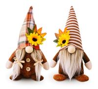 MIFKLMV Set of 2 Autumn Gonk Decorations, Fall Harvest Gnomes for Home Decor, Handmade Harvest Sunflower Maple Leaf Elf Dwarf Decor, Themed Decor for Farmhouse Holiday Home Kitchen Party Christmas