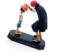 MIFKLMV Shanks and Luffy Anime Model - Japan One Pie-ce Anime Emperor Shanks and Straw Hat Luffy Ornament, Desktop Collectible Gifts, Children's Action Figures, Car Bedroom Nightstand Gifts-18cm