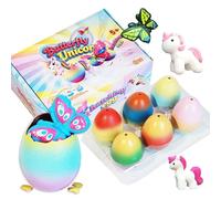 MIFKLMV Unicorn Hatching Rainbow Eggs for Kids, 3 Pack Unicorn Toys, 3 Pack Magic Growing Butterfly Eggs, Birthday Easter Basket Stuffers Gift Ideas for Boys & Girls