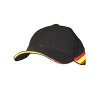 MIFLANDER Adjustable Spanish Flag Cap Padel Golf Tennis. 6 Panel Cap 100% Combed Cotton (Black)