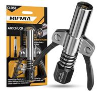 MIFMIA Locking Air Chuck, Heavy Duty with Six Steel Jaws, Locks onto Any Tire Valve, No Leaks or Pop-Offs, Rated to 150 PSI - Closed Flow