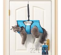 MIFNRO Pet Grooming Hammock with Adjustable Height & Tool Bag - 30 lb Capacity, Door-Hook Hanging, 7001 Aircraft Aluminum Bar, Foldable, Blue