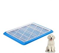 Mifoci 1 Pcs Dog Potty Tray Mesh Puppy Training Pad Holder Floor Protection Portable Pee Pad Pet Toilet Training Tray Litter Box Corner for Medium and Large Dogs (19.7 x 14.2 Inch,Blue)