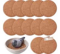 Mifoci 12 Pcs Pigeon Nest Pads, Natural Coconut Fiber Bird Breeding Egg Nesting Bowl Mats for Racing Pigeon Finch Parakeet Chicken Doves Quails Parrots Homer Hatching Bedding Accessories, 8.3x0.3