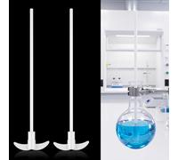 Mifoci 2 Pcs PTFE Electric Stirring Rod Set, 300x80mm Overhead Stirrer Shaft with Foldable Paddle Impeller, Chemical Resistant Mixer Shaft for Lab Mixing, Agitator Mixer Accessory