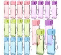 Mifoci 20 Pieces Water Bottle Bulk 17 oz Plastic Water Bottles Bulk Gym Sports Adults Kids Reusable Large Water Bottles for Outdoor School Fitness(Colorful, Rectangle)