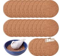 Mifoci 24 Pcs Pigeon Nest Pads, Natural Coconut Fiber Bird Breeding Egg Nesting Bowl Mats for Racing Pigeon Finch Parakeet Chicken Doves Quails Parrots Homer Hatching Bedding Accessories, 8.3x0.3