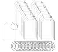 Mifoci 25 Pcs Clear Luggage Tag 3.35 x 1.97 x 0.11 Inches Seating Reserved Tags Blanks Acrylic Tags with Holes for Guest Keychain Table Wedding