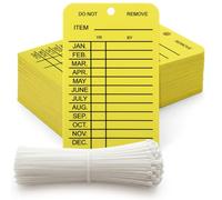 Mifoci 25 Pcs Fire Extinguisher Monthly Inspection Tags with Adjustable Ties Yellow Plastic Extinguisher Service Tag Safety Record Labels for Indoor Outdoor Workplace Safety Compliance 4 x 2.5 Inch