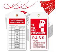 Mifoci 25 Pcs Fire Extinguisher Tags Monthly Inspection with 25 Pcs Adjustable Wire Ties, 30mil Thick PVC Plastic Fire Extinguisher Safety Inspection Record Tag for Indoor Outdoor Use, 3.3 x 5.8 Inch