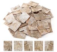 Mifoci 50 Pcs Natural Birch Bark Sheets 1.96 x 2.36 Inches, Rustic Wood Tags for Crafts Gift Wrapping DIY Decor, Handmade Supplies for Scrapbooking Product Wrapping