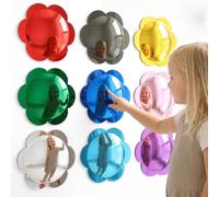 Mifoci 9 Pcs Sensory Wall Bubble Mirror Flower Shape Multi-Color Interactive Acrylic Convex Mirror for Wall Decor and Visual Tactile Stimulation for Classroom Home