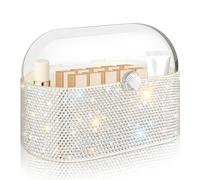 Mifoneix Bling Makeup Organizer with Lid,Shiny Large Capacity Cosmetic Display Case, Easy to Hold Your Makeup Products Lipstick/Makeupbrushes/Eyeliner/Skincare Products