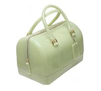 MIFORINES Ladies Summer Jelly Pillow-shaped Top Handle Handbag Candy Color Transparent Crystal Purse, Avocado, M