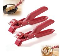 Mifull 2Pcs Anti-Scalding Bowl Holder - Multi-Purpose Anti-Scald Bowl Holder Clip - Silicone Anti-Scalding Hot Plate Tongs - Kitchen Tool for Bowl, Pan, Plates (Red)