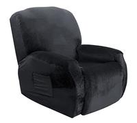 MIFXIN Jacquard Recliner Chair Covers 4-Piece Set - Stretch Polyester Spandex Slipcover, Armchair Cover for Living Room, Washable Furniture Protector for Lazy Boy & Electric Chairs (Dark Gray3)
