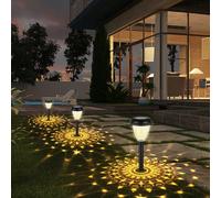 MIFXIN New 6 Pack Solar Outdoor Garden Lights, Solar Waterproof Path Lights, LED Auto Switch Up to 12 Hours, with Warm White Light for Garden Lawn, Driveway, Patio, Path (Warm Light)