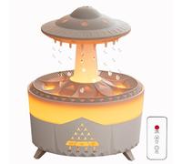 MIFXIN Rain Cloud Humidifier with 7 Color Night Light Cool UFO Style Micro Humidifier Aromatherapy Diffuser No Sound Oil Diffusers for Home Office Relax Mood (White)