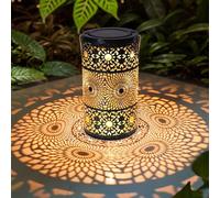 MIFXIN Solar Lantern, Metal Solar Lantern, Metal Outdoor Light with Shepherd's Hook, Waterproof LED Light Garden Ornaments Outdoor for Garden Table Patio Balcony Yard(Bronze) (Sunflower, 1)
