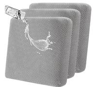 MIFXIN Waterproof Patio Chair Cushion Covers 3-Pack - Non-Slip Outdoor Seat Covers, Fade & Weather-Resistant for Garden Furniture, Outdoor, Replacement Slipcovers (3, Light Gray, One Size)