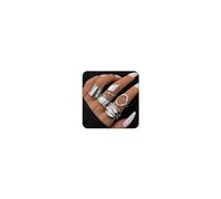 MIFYNN Chunky Gold Knuckle Rings Set for Women Geometric Irregularity Stackable Rings Set Wide Joint Finger Rings Sets Chunky Stacking Statement Womens Ring Pack, Metal, No Gemstone