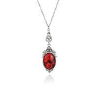 MIFYNN Gothic Bat Blood Drop Necklace for Women Red Bloody Glass Crystal Pendant Necklace Dark Vampire Necklaces Halloween Mysterious Witch Necklaces Vintage Punk Style Victoria Fashion Jewelry, L
