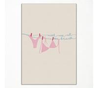 mifyuibytr Pink Coquette Wall Art, Trendy Meet Me At The Beach Print, Coastal Cowgirl Art Canvas, Pink Granddaughter Room Aesthetic Poster, Girly Dorm Apartment Wall Decor 16x24in Unframed