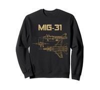 Mig-31 Soviet Plane Warbird Blueprint Schematics Diagram Sweatshirt