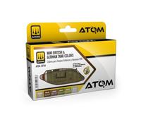 Mig Jimenez AMMO by Set ATOM-20760 British and German Colours of the First World War, 6 Acrylic Paints