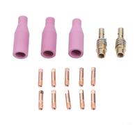 MIG MAG Welding Consumables Kit 15PCS for 15AK Torches - Earthenware Nozzles Copper Tips 0.8mm(0.8mm)