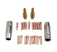 MIG MAG Welding Consumables Kit MB15 15AK Copper Tips Gas Nozzle Diffuser for Binzel Type Torches(0.9mm)