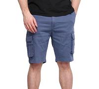 MIG - Mud Ice Gravel Mens Cargo Chino Work & Casual Shorts - Cotton Elasticated Cargo Shorts, Regular Slim Fit Mens Chinos Light Blue
